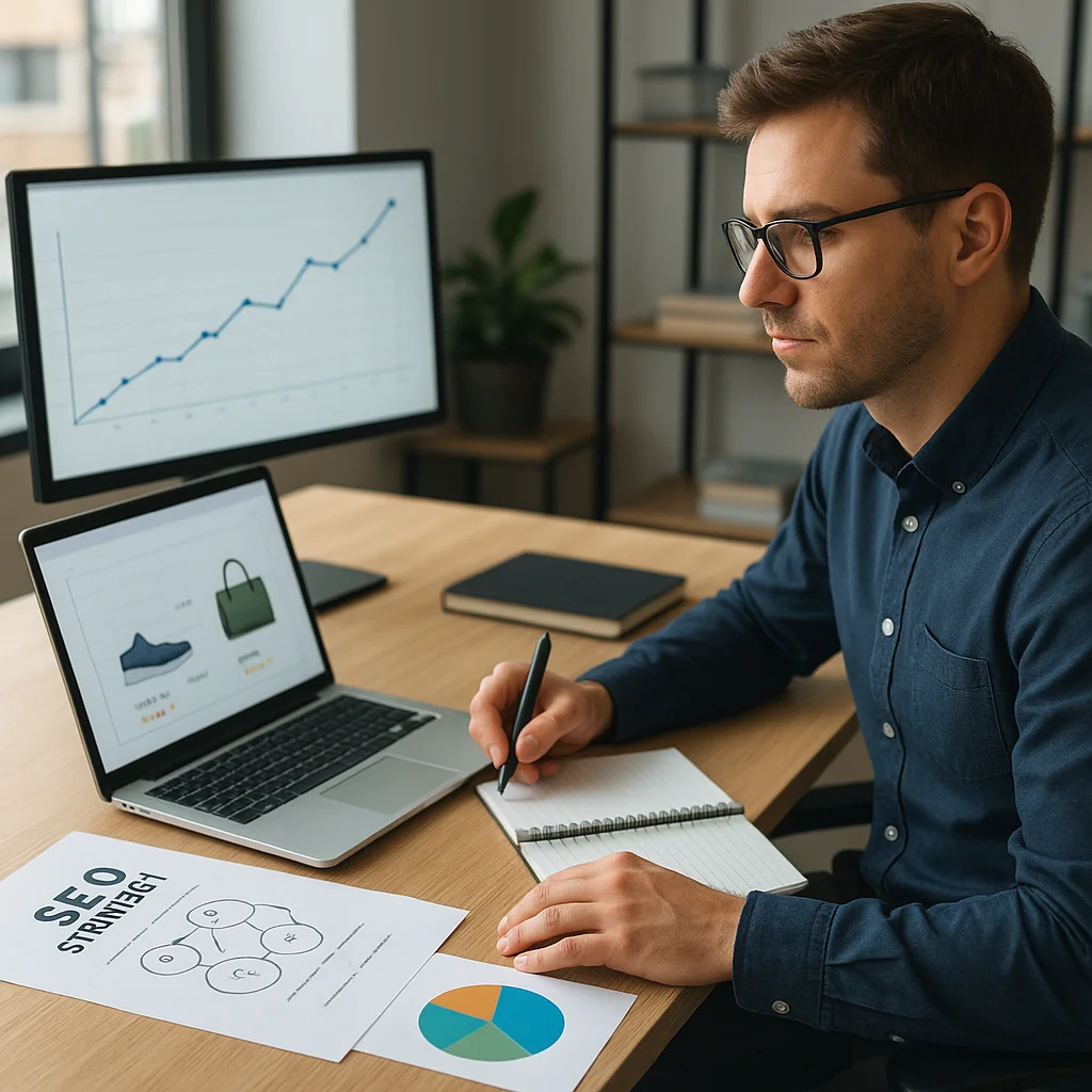 Consultant SEO optimisant une boutique WooCommerce