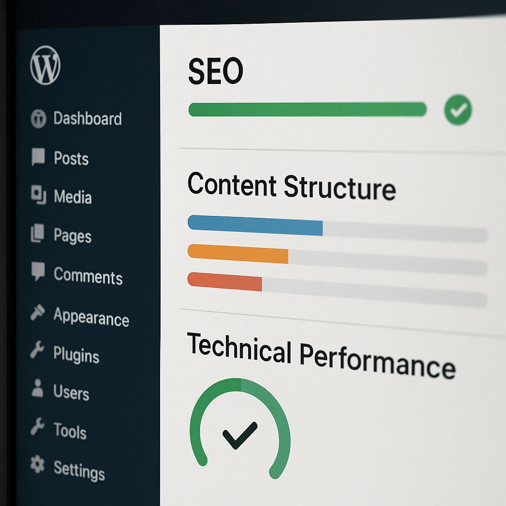Meilleur plugin SEO WordPress : comment choisir selon votre site et vos objectifs ? 3 Interface WordPress et pilotage SEO pour un site professionnel